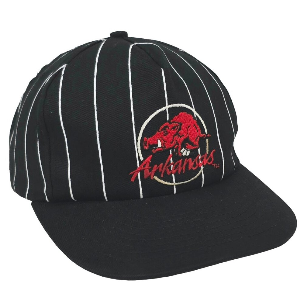 VTG‎ Arkansas Razorbacks Snapback Hat Black Pinstripe Cap NCAA Football Alumni